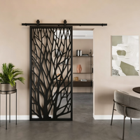 Porte coulissante rétractable moderne et postmoderne en verre à isolation thermique, gain de place, pour maison, bureau, supermarché, jardin