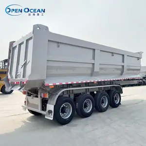 Obral Trailer sampah hidrolik 4 poros kualitas tinggi truk pembuang samping Semi Trailer