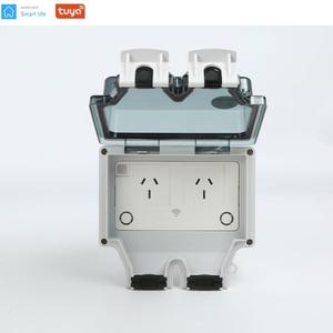 SMTLAP <span class=keywords><strong>Tuya</strong></span> IP66 étanche extérieur WiFi <span class=keywords><strong>prise</strong></span> de courant intelligente 2 prises ca <span class=keywords><strong>prise</strong></span> murale prises et prises - Product Image 3