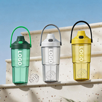 Bouteille shaker OEM sans BPA en Tritan, mélangeur de protéines, bouteille de sport en plastique avec boule mélangeuse, anti-fuite, personnalisable