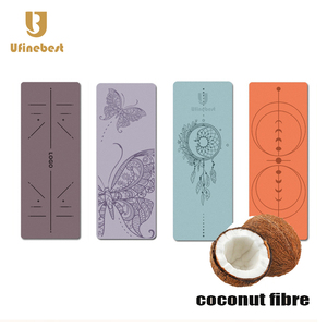 Tapis de yoga en caoutchouc naturel nude, forme ovale arrondie, courbe naturelle, en PU, avec logo personnalisé - Product Image 1