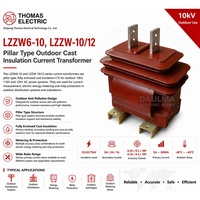 Transformateur de courant LZZW6-10 LZZW-10/12 10kV 11kV 12kV 0.2S/0.2/10P CT de type pilier extérieur