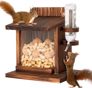 Usine professionnelle bois de cèdre extérieur écureuil Snacker Munch Box mangeoire d'écureuil pour cacahuète - Product Image 6