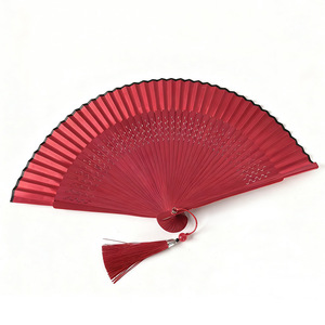 Abanico Plegable Estilo Chino Rojo, Fácil de Abrir y Cerrar, Abanico de Danza Estilo Antiguo, Ropa Tradicional China Han, Cheongsam, Pasarela, Danza - Product Image 5