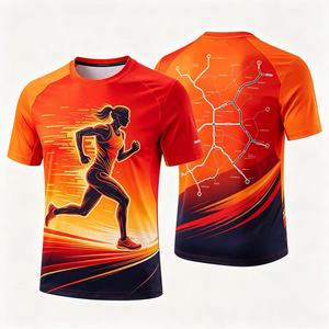 OME Custom logo Digital Print Knitted Sporty Marathon Team Event Promotion Men's <b>T</b>-<b>Shirt</b> <b>Polyester</b> Running Gym Dry-Fit Sport Tee - Product Image 1