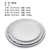 Assiette de service ronde en mélamine blanche, vaisselle imitation porcelaine, plat profond pour hôtel, restaurant, traiteur
