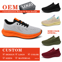Chaussures de sport respirantes en mesh pour hommes, antidérapantes, semelle intermédiaire solide, semelle épaisse, lacets, style sportif décontracté, été, printemps, automne