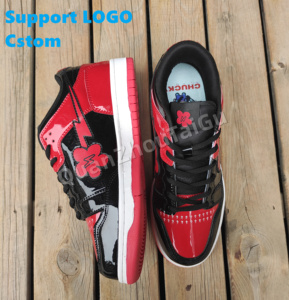 Chaussures de sport décontractées pour hommes à semelle épaisse et basse, à prix abordable, chaussures de basket-ball classiques multicolores à lacets personnalisées - Product Image 2