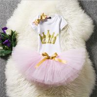 Grenouillère pour bébé fille 1er anniversaire Body Tutu Jupe Ensemble Vêtements pour bébé fille nouveau-né Robe d'un an