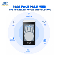 Escáner de Huellas Dactilares HFSecurity RA08, Sensor de Palma de la Mano, Escaneo de Tarjetas QR, Terminal Android con Visión Nocturna y Reinicio para Control de Asistencia