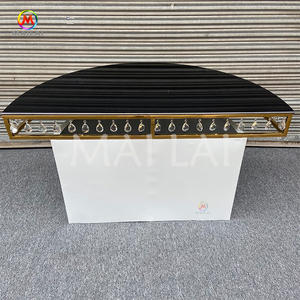 <span class=keywords><strong>Mesa</strong></span> de acero inoxidable de <span class=keywords><strong>cristal</strong></span> blanco para pastel, decoración de boda, oro de lujo, nuevo diseño - Product Image 3