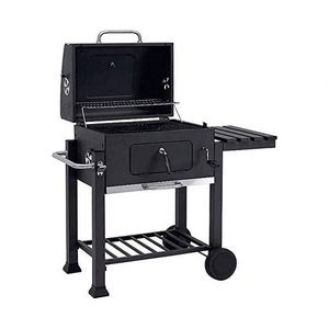 Backyard Outdoor Kitchen Barbecue Smoker Large <b>Trolley</b> <b>Garden</b> Party Black <b>Trolley</b> Cart Bbq Charcoal Grill - Product Image 1