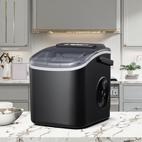 Machine à glaçons de comptoir portable pour la cuisine à domicile avec 2 tailles de glaçons, fonction autonettoyante, 9 cubes en 6 minutes, 26lb en 24 heures