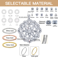 Elisa Wholesale Collier pendentif fleur exclusive en or jaune blanc en argent 925 avec diamant VVS glacé Moissanite à vendre