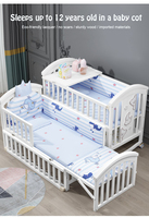 Lit Bébé En Gros Multifonctionnel Pin Blanc Style Européen Bois Massif Extérieur Lit Balançoire Lit De Bébé En Bois Luxe