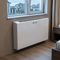 Remplacement de la unité de ventilateur de radiateur 130 mm, mince, apparente, murale, DC 5 vitesses, eau chaude, 2 tuyaux