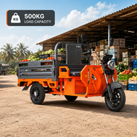 Tricycle de cargaison robuste 1200W moteur 60V batterie 500kg charge entraînement à courant continu à aimant permanent pour la