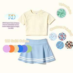 Conjunto de Falda Deportiva para Niñas, Estilo Yoga, con Bordes a Rayas Clásicos, Ropa Deportiva Infantil, Conjunto de <span class=keywords><strong>Dos</strong></span> Piezas para Bebés - Product Image 2