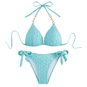Nuovo Costume da Bagno Senza Maniche per Donna, Sexy Bikini Due Pezzi dal Design Accattivante, Costume da Spiaggia per Ragazze - Product Image 1