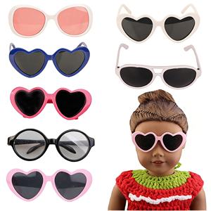 Gafas de Corazón Redondas y Lindas al por Mayor para Muñecas de 18 Pulgadas, <span class=keywords><strong>Accesorios</strong></span> para Muñecas, Mini Gafas de Corazón - Product Image 1