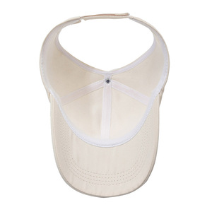 Baseball Cap With Letter P For Women Outdoor Casual Style Light Beige Polyester Fabric - Product Image 3
