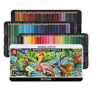 Bộ bút chì màu nước Mobee P-3511 120 màu, lõi mềm cao cấp, tan trong nước, dùng cho vẽ tranh, minh họa, tạo bóng, thiết kế. - Product Image 1