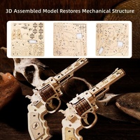 Pistol Karet Kayu Desert Eagle Model Puzzle 3D Rakitan Balok Kayu Mainan Edukatif Mirip dengan Game CSgo