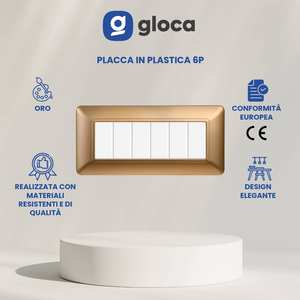Interruptor de Pared Gloca de 6 Vías, Plástico Dorado, 2 Piezas, Fácil Instalación - Product Image 3