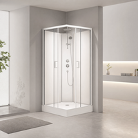 Cabine de douche intelligente en verre dépoli, conception étanche, cabine de douche numérique pour salle de bain de dortoir