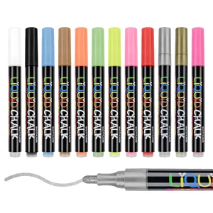 Liquid Chalk Markers By 6mm Reversible Bullet And Chisel Tip Pack Of 8 Colours Chalk Ma