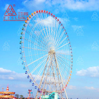 Grande Roue Sanly en Acier Métallique pour Extérieur, 30-50m, Manège Scénique pour Parc d'Attractions, Éclairage LED, Certifié CE, >500kg