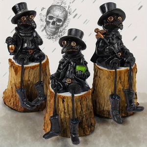 Ensemble de Statues de Médecin de la Peste, Décoration d'Halloween, Ornement d'Intérieur, Cadeau, Figurine en Résine Synthétique en Trois Pièces - Product Image 1