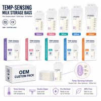 Sacs de conservation du lait maternel biodégradables sans BPA, 250 ml/8 oz, double couche épaisse, flux rapide, pour bébés de 0 à 12 mois, directement de l'usine