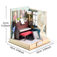 IIECREATE Maison miniature à construire soi-même YS-2253 Petit musicien Puzzle en bois 3D Accessoires Mini jouet Maison de poupée
