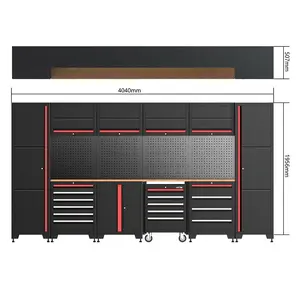 16 peças Kit Cabine Deluxe-Garagem Oficina Bancada Sistema De Armazenamento, armários de armazenamento da garagem