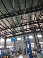 Ventilador de Techo Gigante HVLS de 5.5m (18 pies) con 8 Aspas de Magnalium, Caja de Engranajes, Bajo Nivel de Ruido 40dB+, 220V/380V, Garantía de 3 Años para el Motor