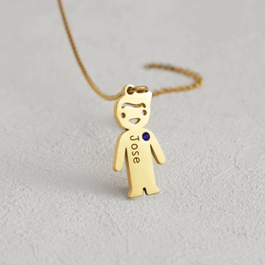 Collier lien familial en acier inoxydable plaqué or 18 carats avec nom personnalisé et pierre de naissance, breloque enfant, bijou personnalisé pour mère, cadeau familial - Product Image 6