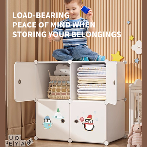 Armario de PP plegable portátil, organizador de almacenamiento plegable de diseño Simple para ropa para sala de estar, muebles para el hogar, apartamento - Product Image 4