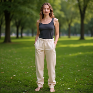 Pantaloni Jogger Casual da Donna HDJ H7024-3 M/L XL/2XL con Coulisse in Vita Vestibilità Comoda in Cotone e Fibra di Bambù Tinta Unita per Autunno - Product Image 4