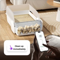 Bac à litière pour chat intelligent à commande par application, grande capacité 7L, type ouvert, facile à nettoyer, prix bas
