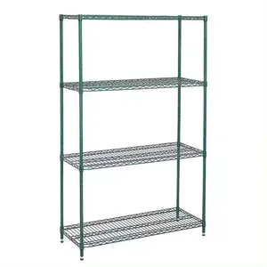 Étagère en fil métallique à usage industriel à quatre niveaux enduite d'époxy Super Erecta Metro 4-Shelf Heavy Duty