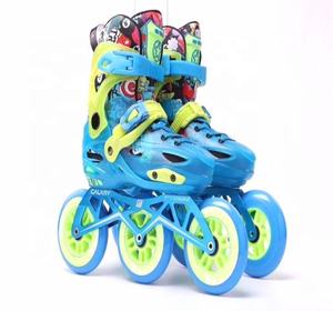 Junior <span class=keywords><strong>3</strong></span> big wheels regolabile urban speed aggressivo hard boot freestyle slalom patines <span class=keywords><strong>3</strong></span> Ruedas roller pattini in linea scarpe per - Product Image 2