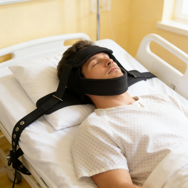Hospital Nursing Locking Head Restraint Padded Medical Head Lock for Confused Patients