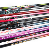 Manche de club de golf en graphite rayé rouge et multicolore - Non coupé, personnalisable |   Adaptation universelle pour bois/fer à repasser (compatible OEM)