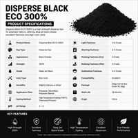 LIECHEN Poudre de colorant noir dispersé ECT 300% à bas prix, colorant chimique textile en poudre noire pour la teinture