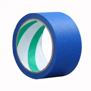 Blue UV High Temperature Flexible Autobody Adhesive Painting Crepe Paper Auto Refinish Masking Tape