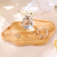 Plateau de service décoratif en bambou pour bougies, parfums, bijoux, plateau à bibelots, plateaux en bambou pour table basse, décoration intérieure