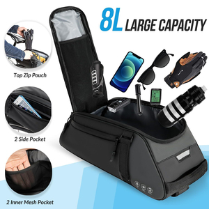<span class=keywords><strong>Porte</strong></span>-bagages arrière 8L sacoche de selle de vélo sacoche de vélo sac de transport de vélo bagages sac de vélo avec bandoulière - Product Image 4