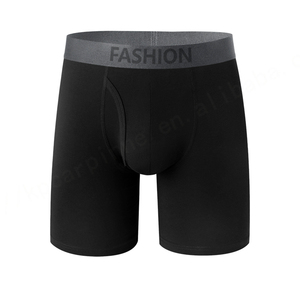Venta al por mayor de calzoncillos masculinos sólidos con logotipo personalizado Organic 95 Cotton 5 Spandex Boxer para ropa interior de marca privada Calzoncillos bóxer para hombres - Product Image 2