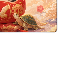 Tapis de souris de jeu de style anime Daruma XXL, tapis de bureau antidérapant, surface tissée en microfibre, logo personnalisé pour le jeu et le bureau